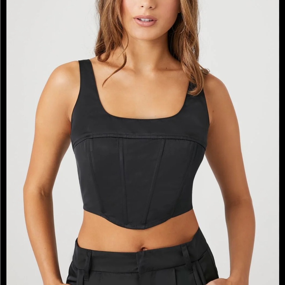 Pretty Garbage corset top in an olive green or steel color size large brand new